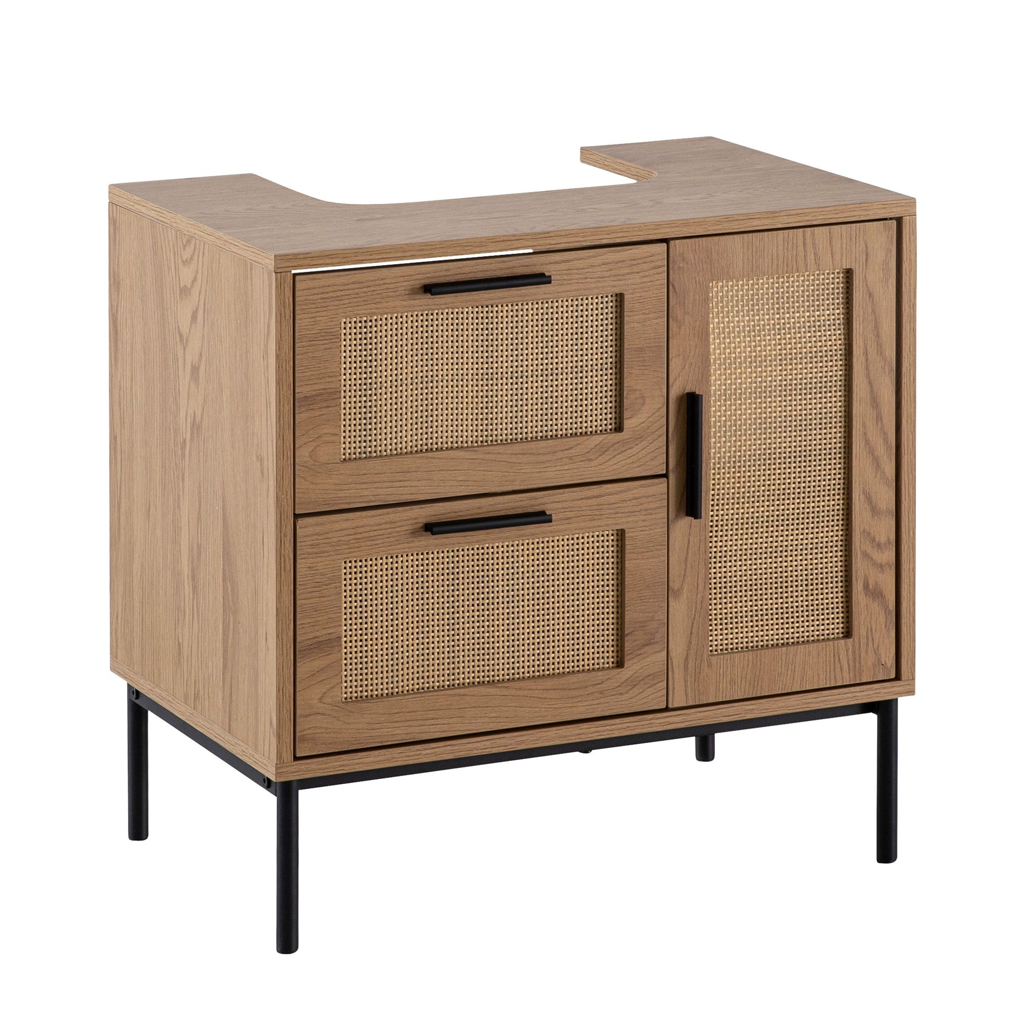 dulap lavoar aspect stejar 60x60x40 cm cu ușă și sertare dulap lavoar aspect stejar 60x60x40 cm cu ușă și sertare