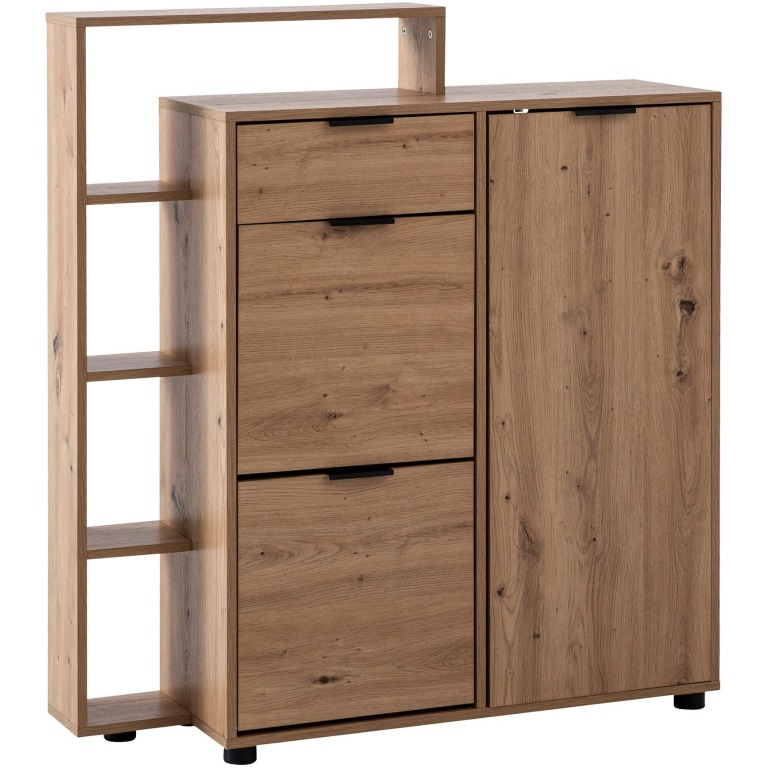 dulap pantofi decor stejar 98x110x30 cm basculant pantofi inchis