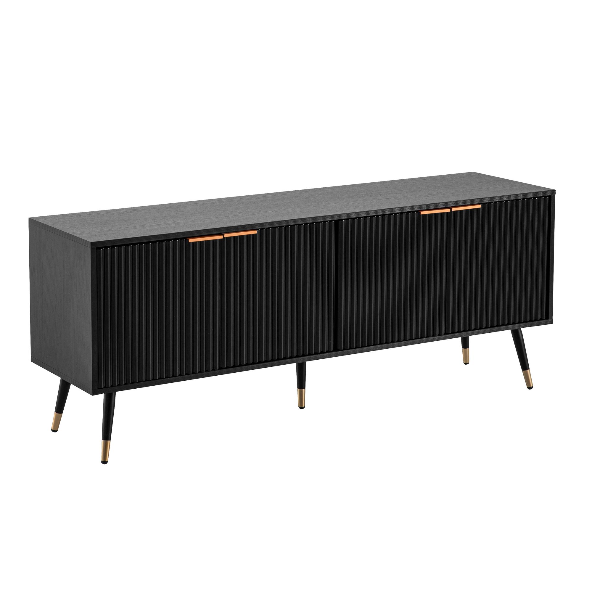 Lowboard Negru cu decor de stejar 150x60x39 cm Dulap TV Modern Lowboard Negru cu decor de stejar 150x60x39 cm Dulap TV Modern