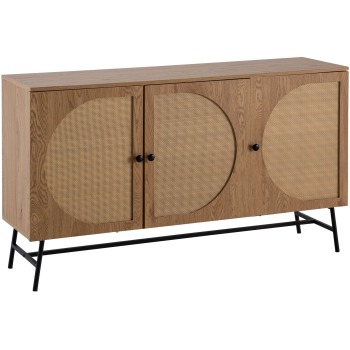 Comodă 140x80x39 cm Comodă decor stejar cu țesătură de ratan Modern