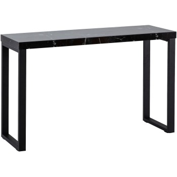 masă consolă aspect marmură negru lucios 120x40x76 cm bufet design hol