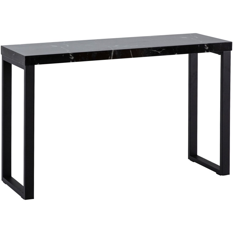 masă consolă aspect marmură negru lucios 120x40x76 cm bufet design hol