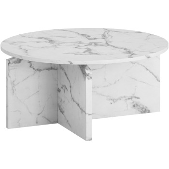 masuta de cafea 70x70x33 cm masuta de canapea alba cu aspect de marmura modern