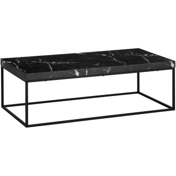 Masuta de cafea 120x60x38 cm Masuta de canapea neagra cu aspect de marmura Modern