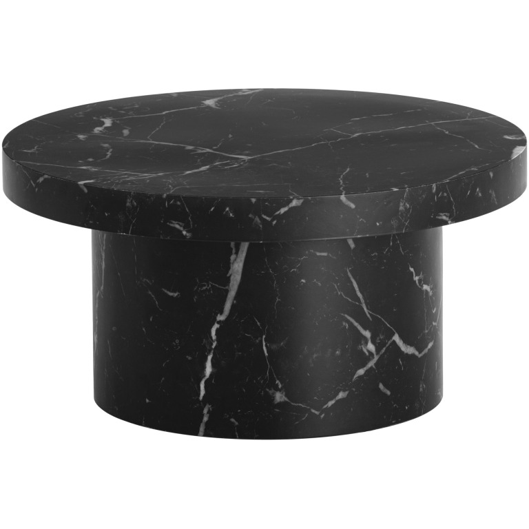 Masuta de cafea 60x60x30 cm Masuta de canapea neagra cu aspect de marmura Modern