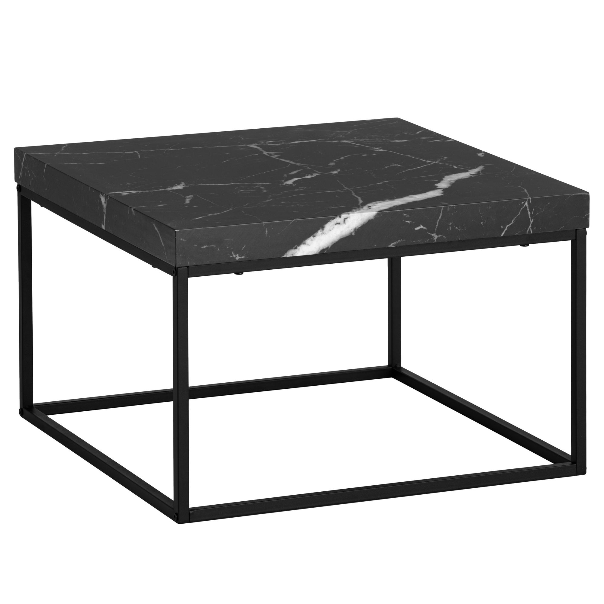 Masuta de cafea 60x60x38 cm Masuta de canapea neagra cu aspect de marmura Modern Masuta de cafea 60x60x38 cm Masuta de canapea neagra cu aspect de marmura Modern