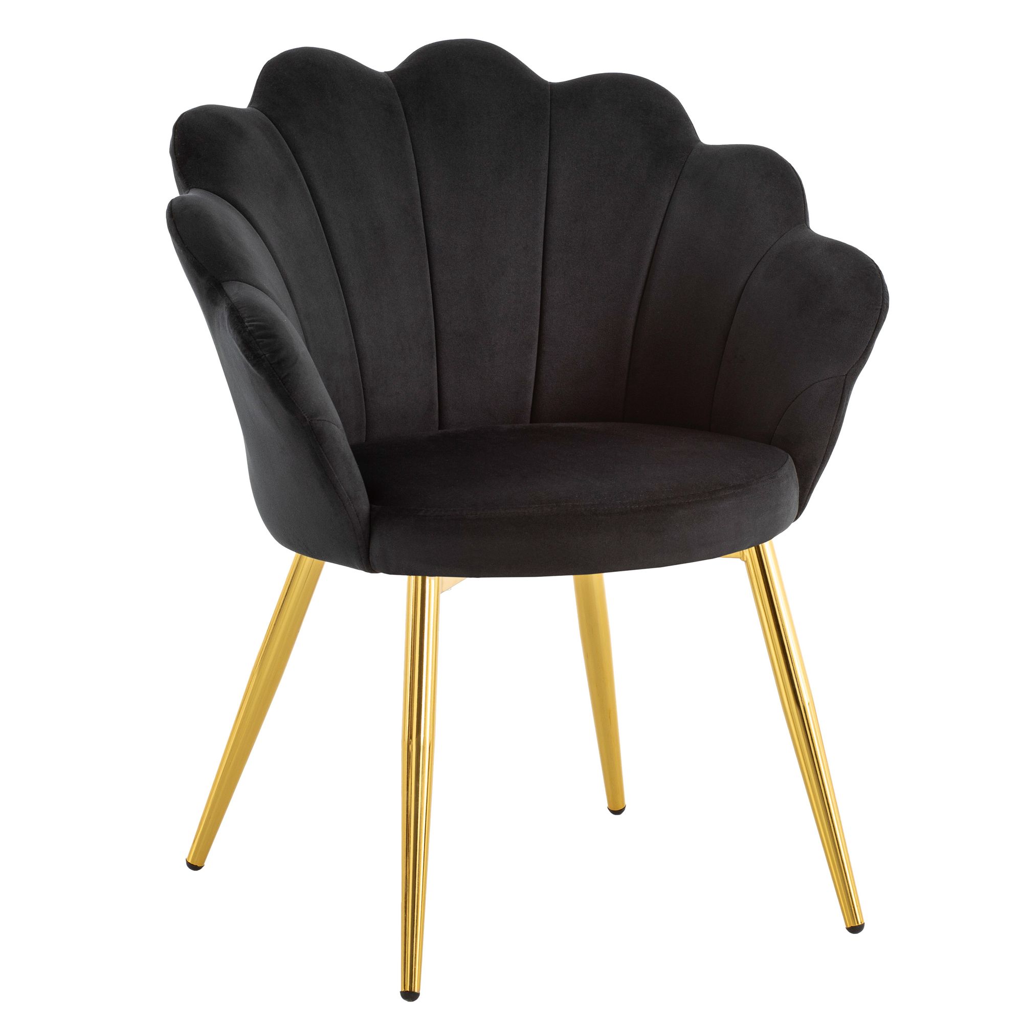 Scaun de sufragerie Tulip Velvet Tapițat negru Scaun de sufragerie Tulip Velvet Tapițat negru