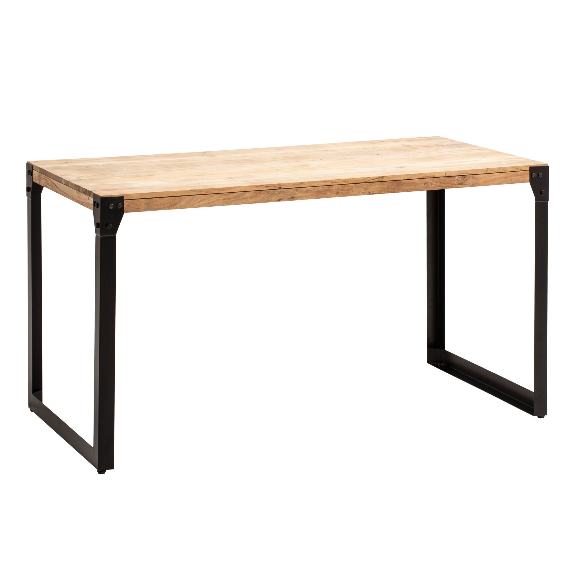 Masa de sufragerie 120x60x76 cm Masa de sufragerie din lemn masiv de salcam din metal industrial Masa de sufragerie 120x60x76 cm Masa de sufragerie din lemn masiv de salcam din metal industrial