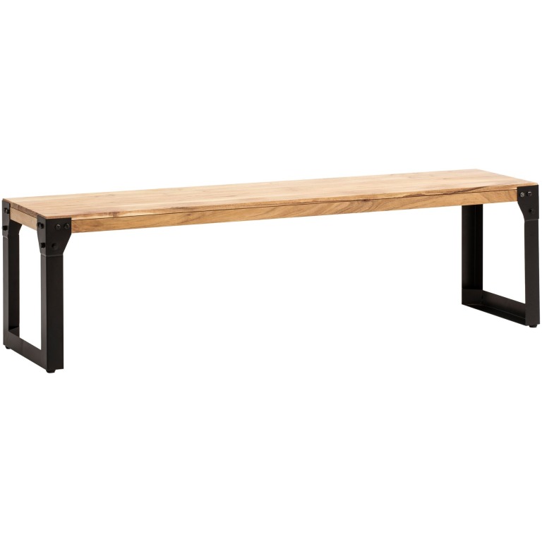 bancă sufragerie 140x40x45 cm salcâm lemn masiv metal industrial