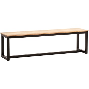 bancă sufragerie 160x40x45 cm salcâm lemn masiv metal stil mansardă