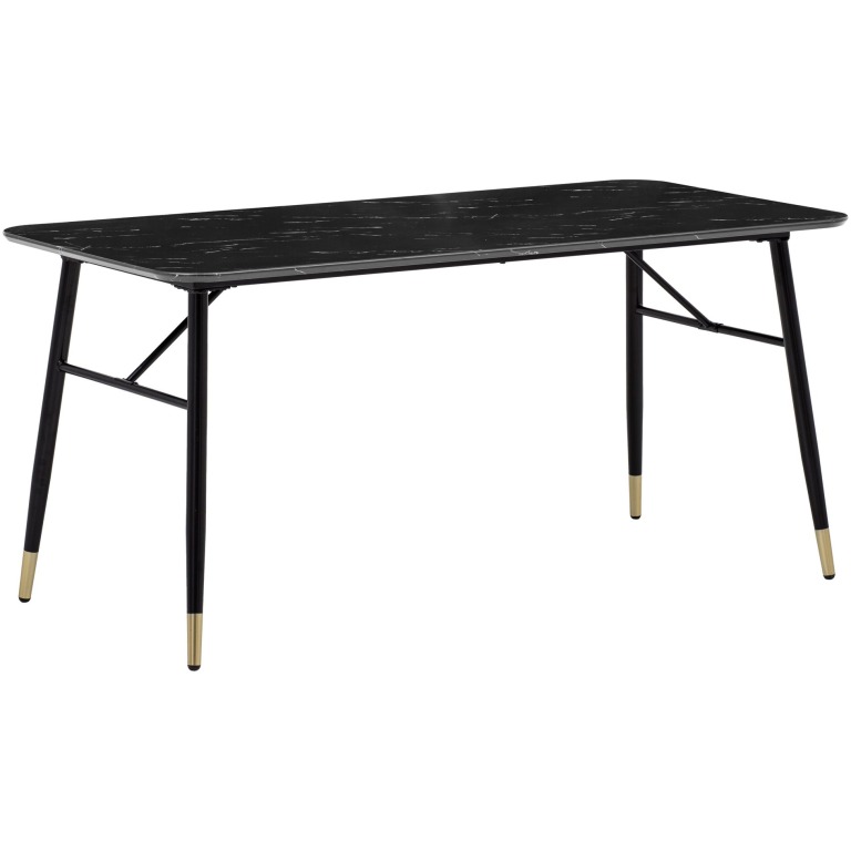Masa de sufragerie 120x60x76 cm Masa de sufragerie neagra cu aspect de marmura Modern