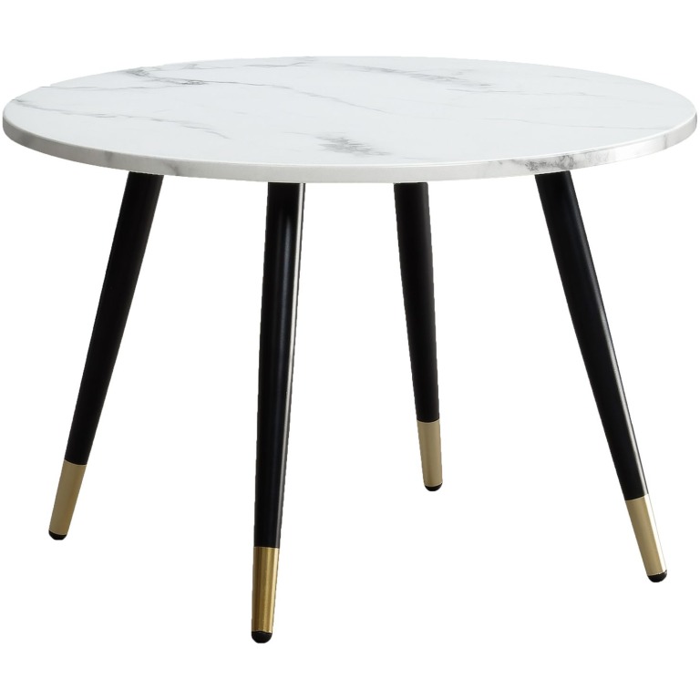 Masuta de cafea 60x60x41 cm cu aspect marmura alb modern