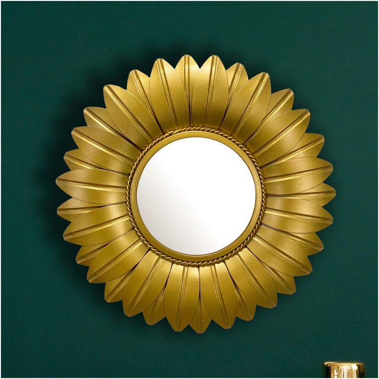 oglinda decorativa din fier floare rotunda