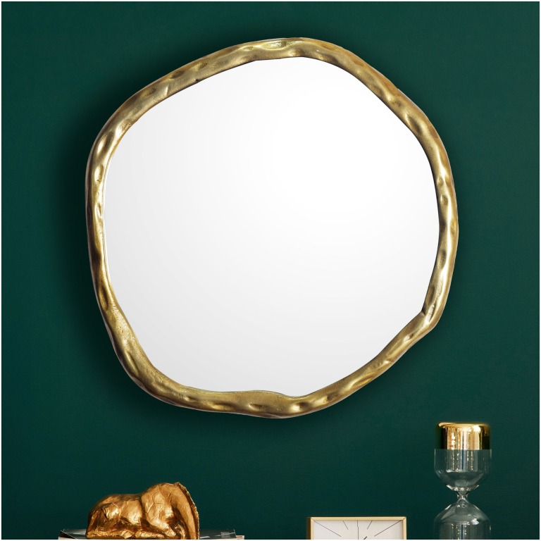 oglinda decorativa din aluminiu fara forma cu rama