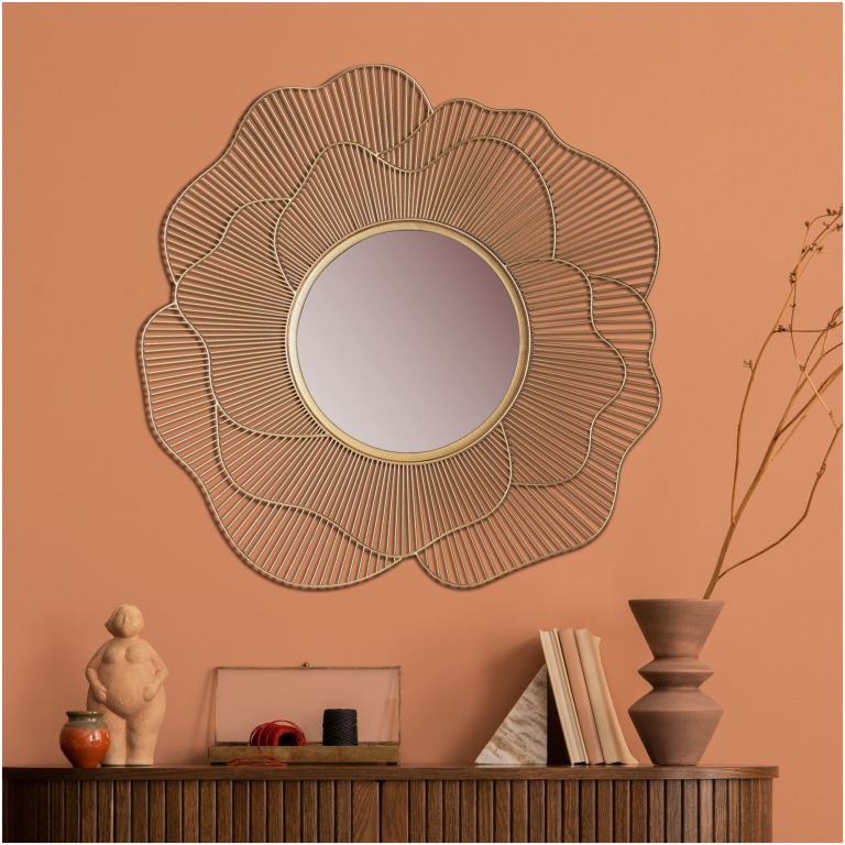 oglinda decorativa din fier rotunda