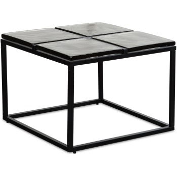 masuta de cafea sticla metal 58x58x43