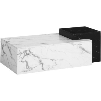 masuta de cafea 120x60x40 cm masuta de canapea alb negru cu aspect de marmura modern