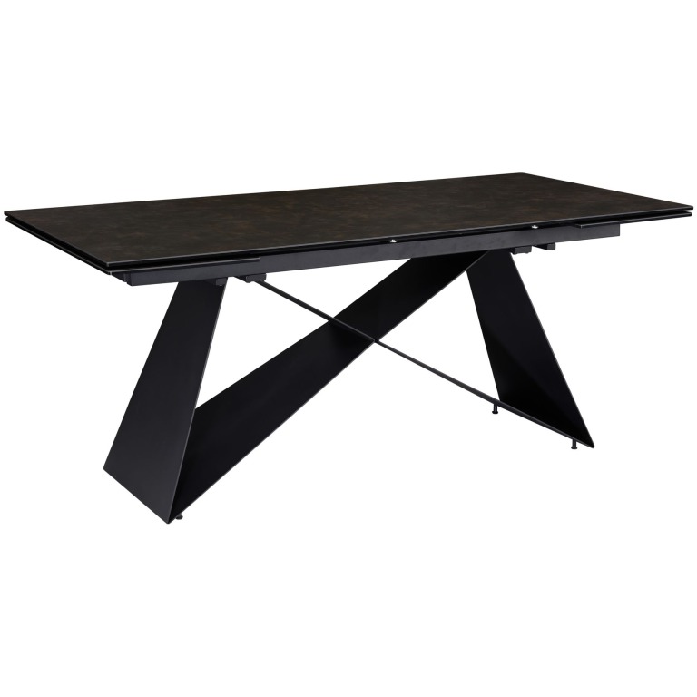 Masa de sufragerie 180 - 260 cm extensibila din sticla ceramica neagra