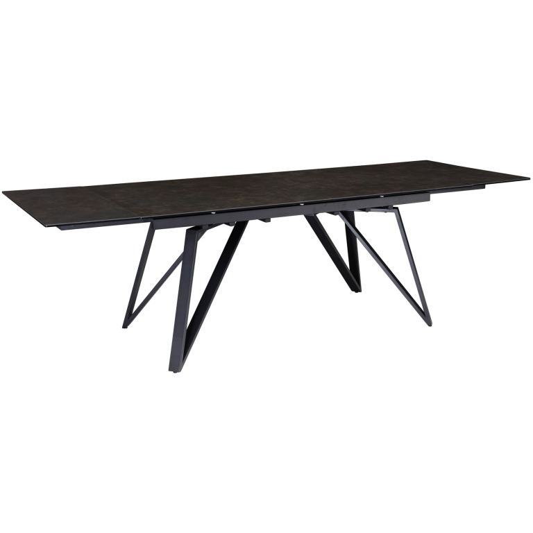 Masa de sufragerie 180 - 260 cm extensibila din sticla ceramica neagra