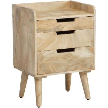 Noptiera lemn masiv de mango maro deschis 45x33x63 cm noptiera pat box spring