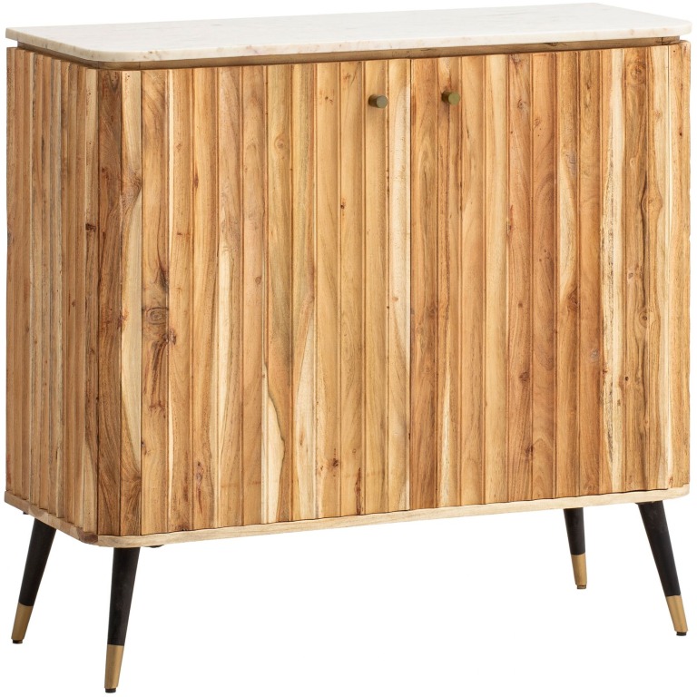 Home Bar din lemn masiv de salcâm 95x90x41 cm Bar de vinuri din marmură adevărată