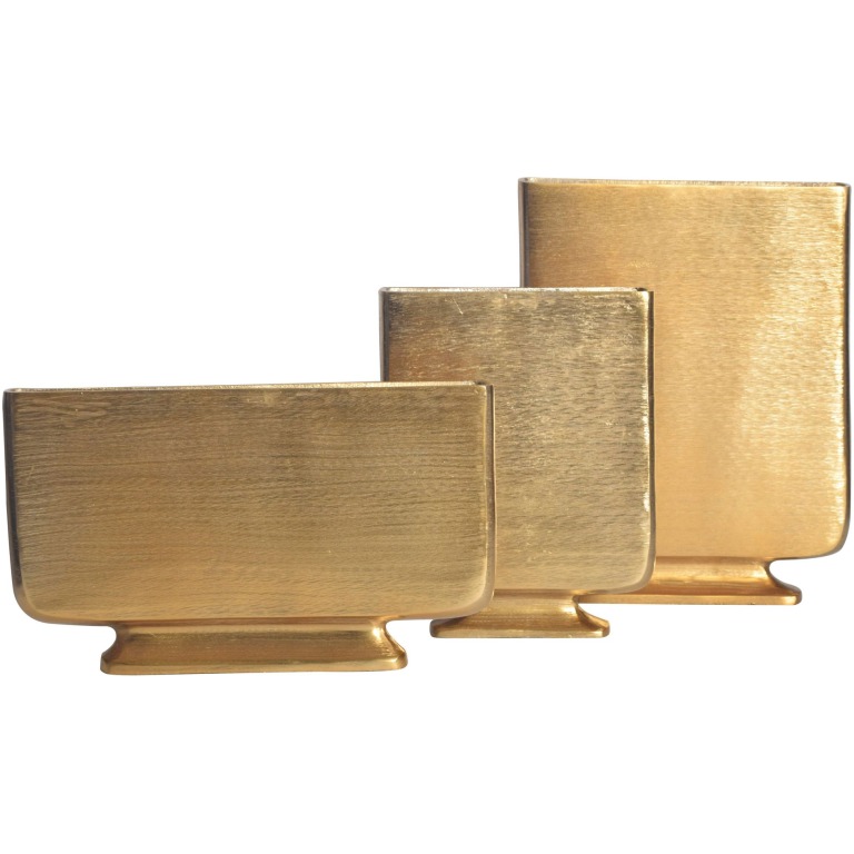 Set de 3 vaze decorative din aluminiu auriu vaze cu flori Modern