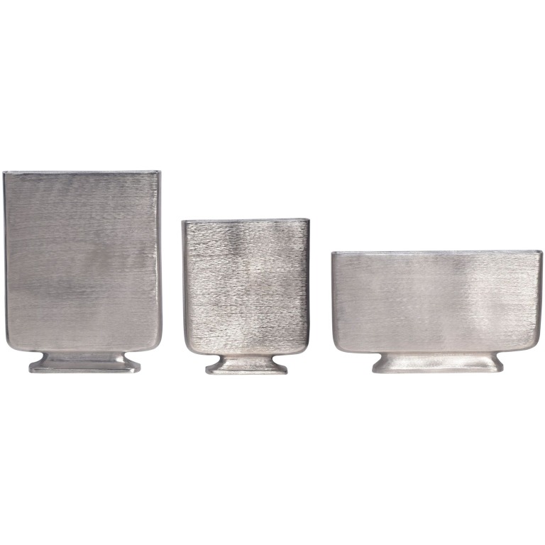 Set de 3 vaze decorative din aluminiu argintiu vaza cu flori Modern