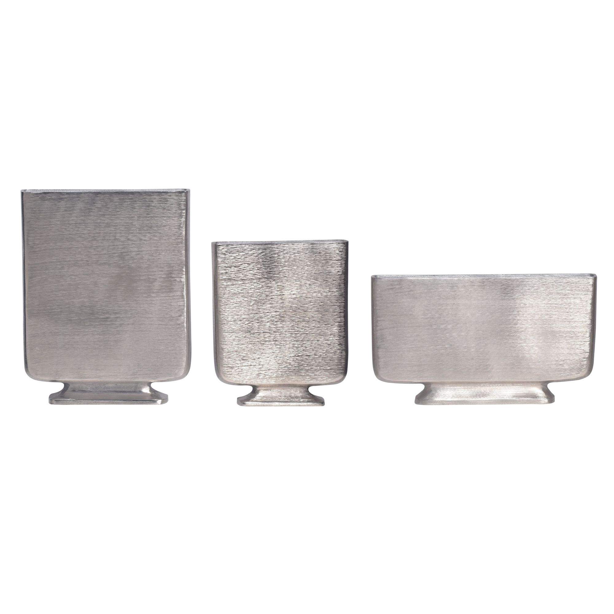 Set de 3 vaze decorative din aluminiu argintiu vaza cu flori Modern Set de 3 vaze decorative din aluminiu argintiu vaza cu flori Modern