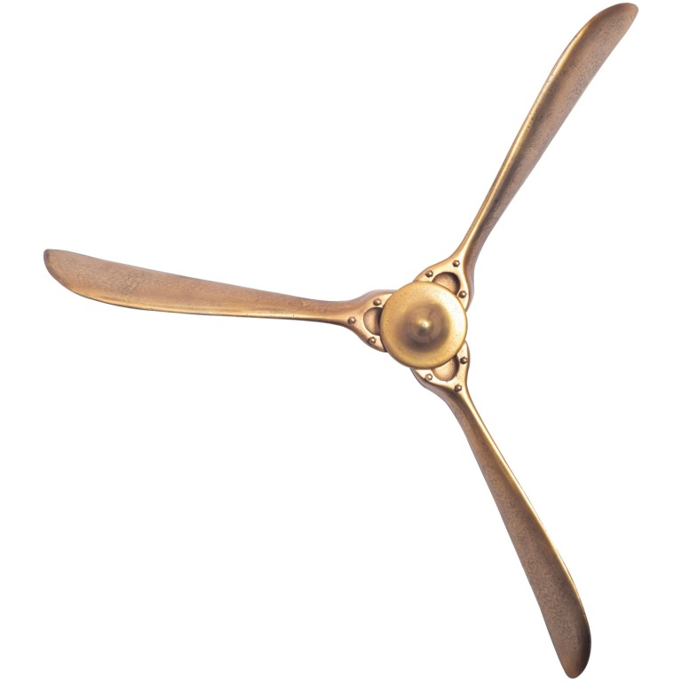 Elice decorative 85x85 cm Elice de perete de avion din metal auriu