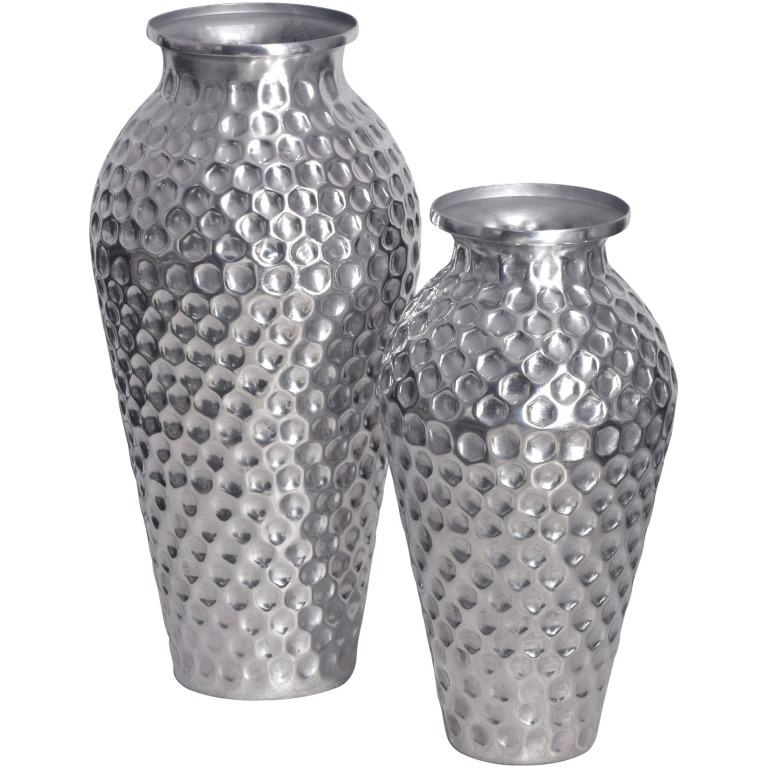Set de 2 vaze decorative din aluminiu