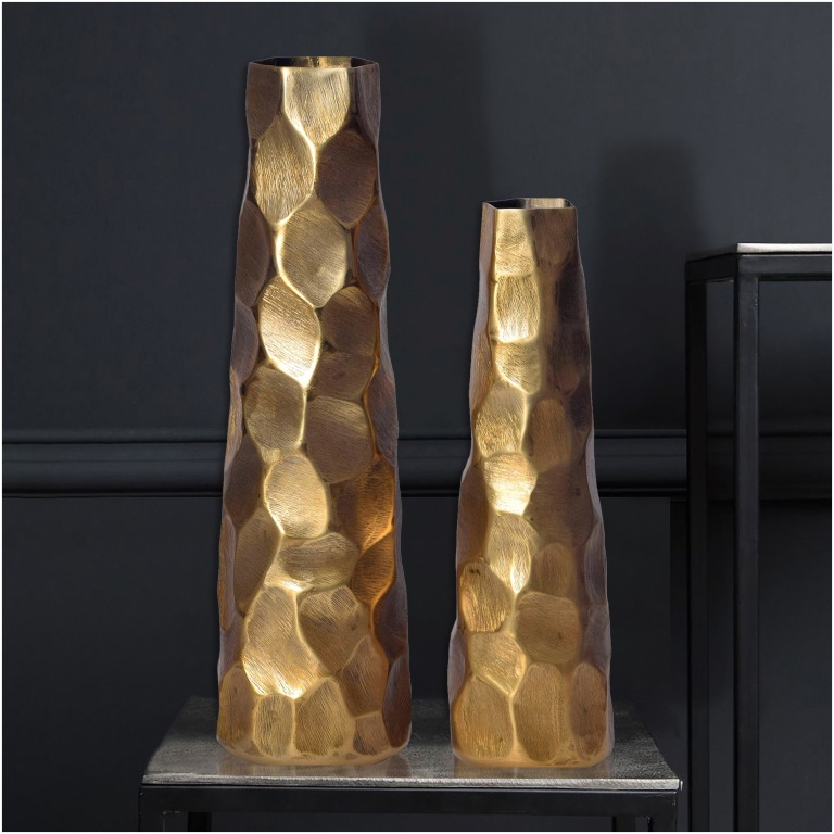 vaza decorativa design ciocanat 2 piese pentru flori