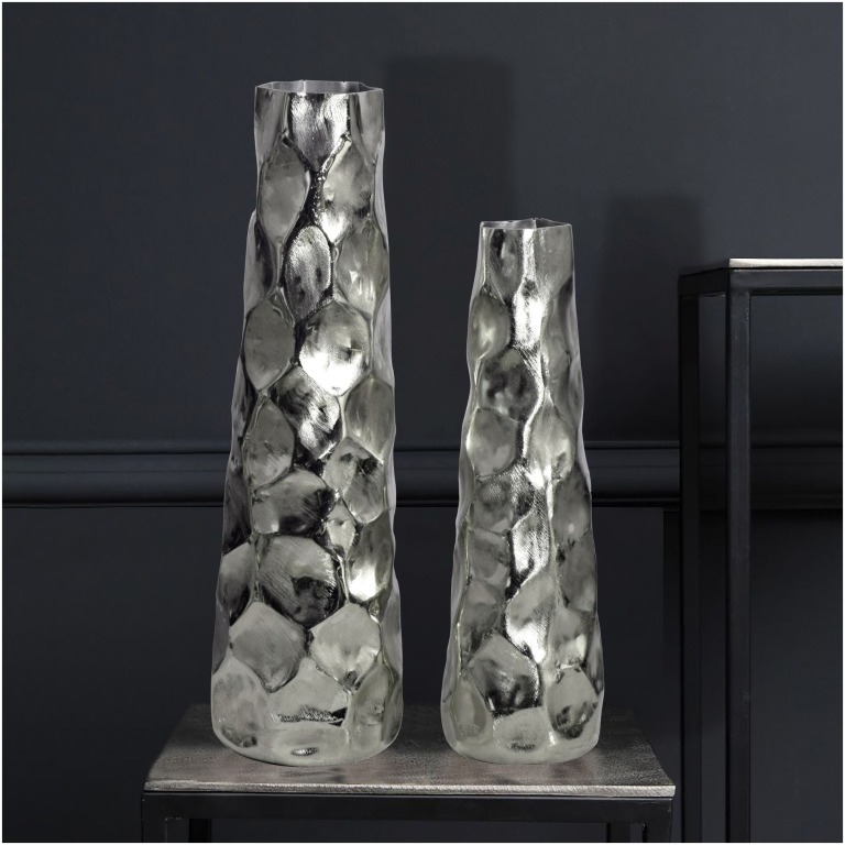 vaza decorativa design ciocanat 2 piese pentru flori
