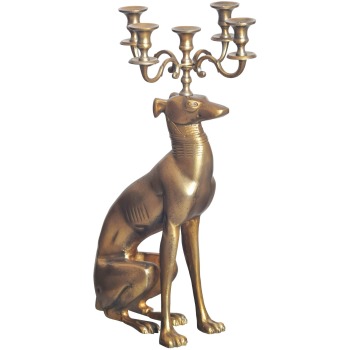 Suport de lumânare Greyhound Aluminiu Aur 69 cm sfeșnic cu 5 brațe