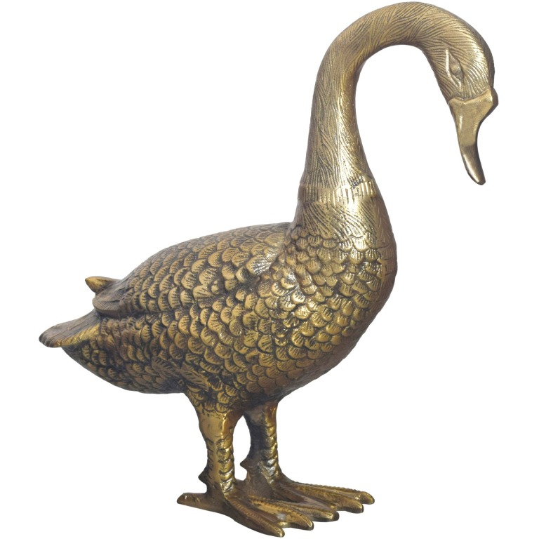 figura decorativa gasca aluminiu auriu 46 cm decorare casa decor masa