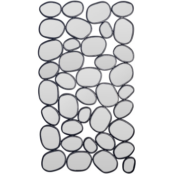 Oglindă Perete Modernă // 56x99cm // Design Organic Ramă Neagră Metalică