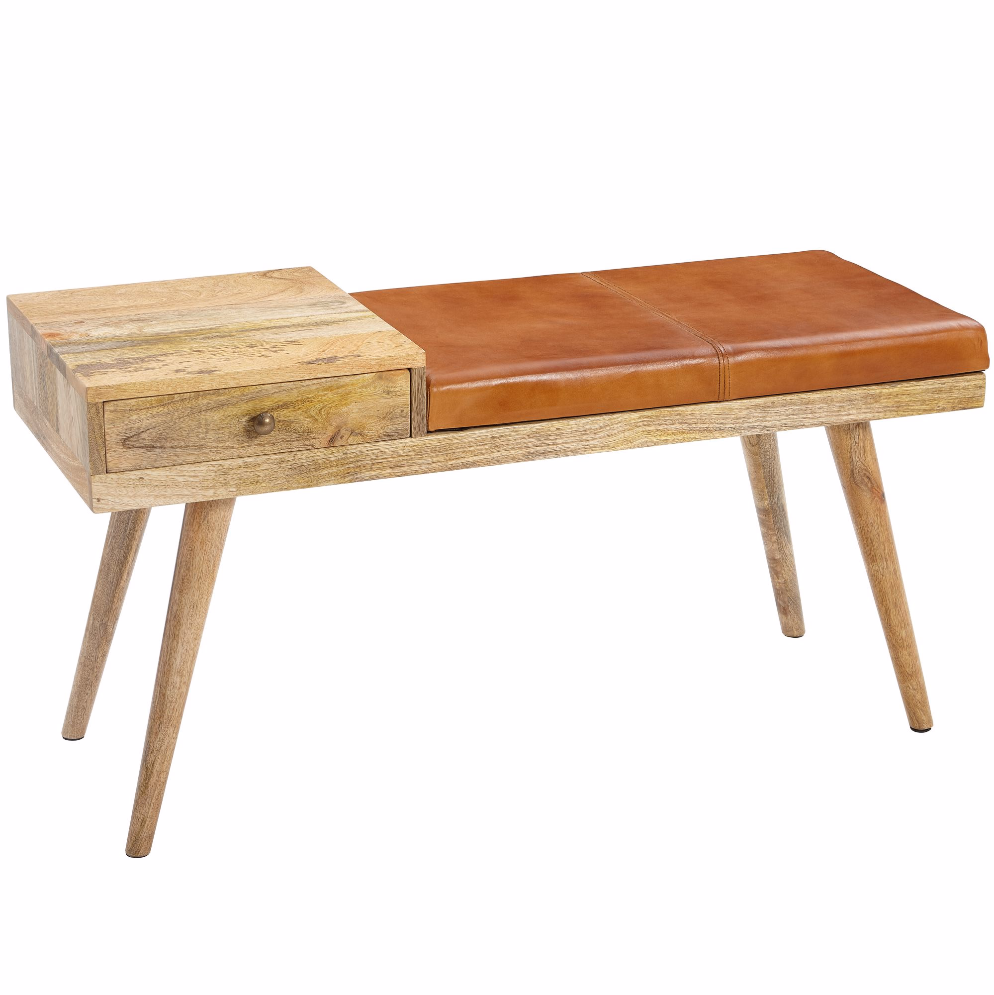 avif-1769639053485-4fd4dd Bancă Iconică Retro Modernă din Lemn și Piele cu Cusături Vizibile - 100x38x48 cm