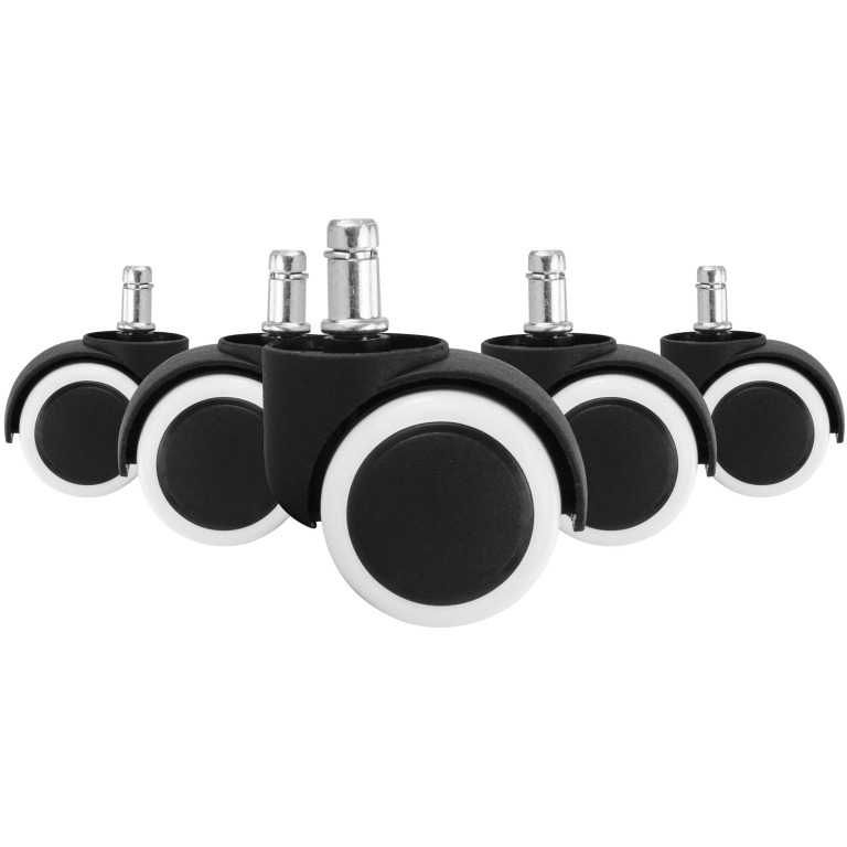 Set Role pentru Scaune de Birou - Plastic de Înaltă Calitate, Alb-Negru - Rezistente la Abraziune - Diametru 50mm