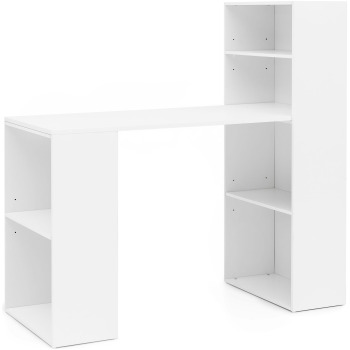 Birou Elegant cu Rafturi Integrate//Design Simplu - 120x120x53 cm