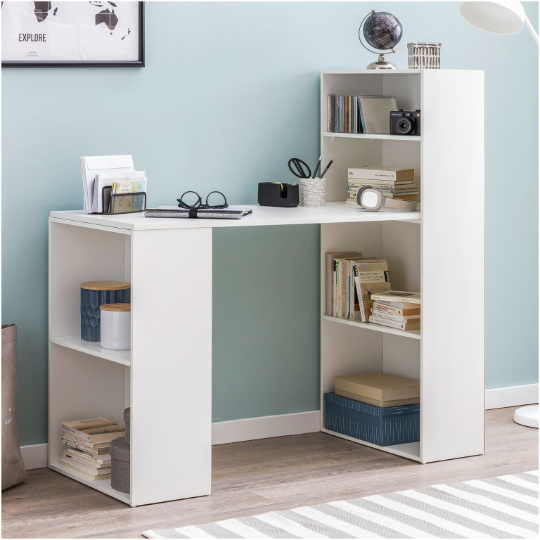Birou Elegant cu Rafturi Integrate//Design Simplu - 120x120x53 cm