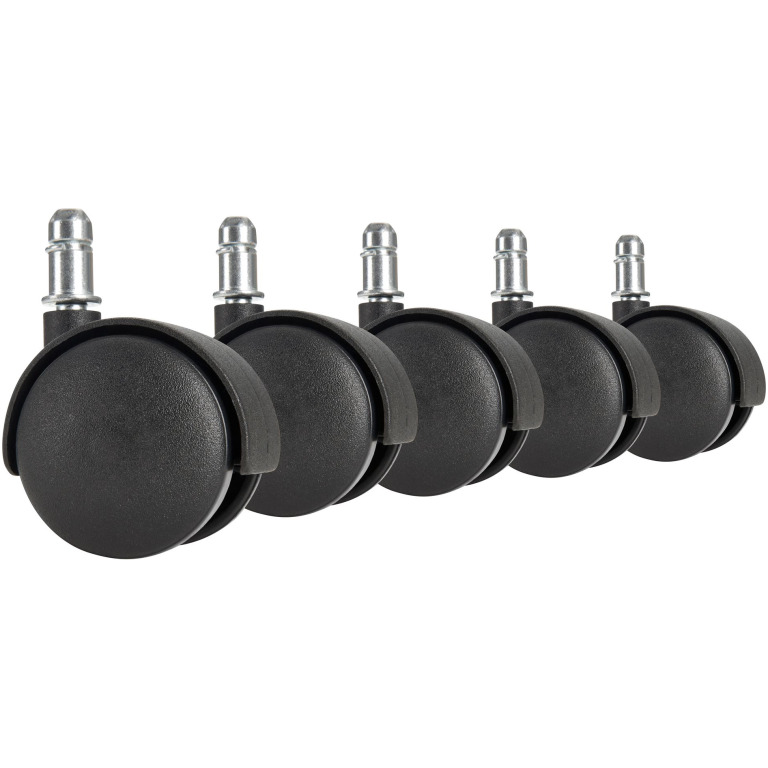Set 5 role pentru scaune de birou - Plastic de înaltă calitate, rezistență la abraziune - Negru