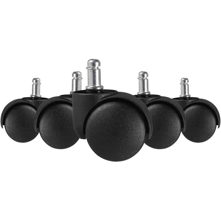 Set de 5 Role pentru Scaune de Birou - Plastic de Înaltă Calitate, Negru